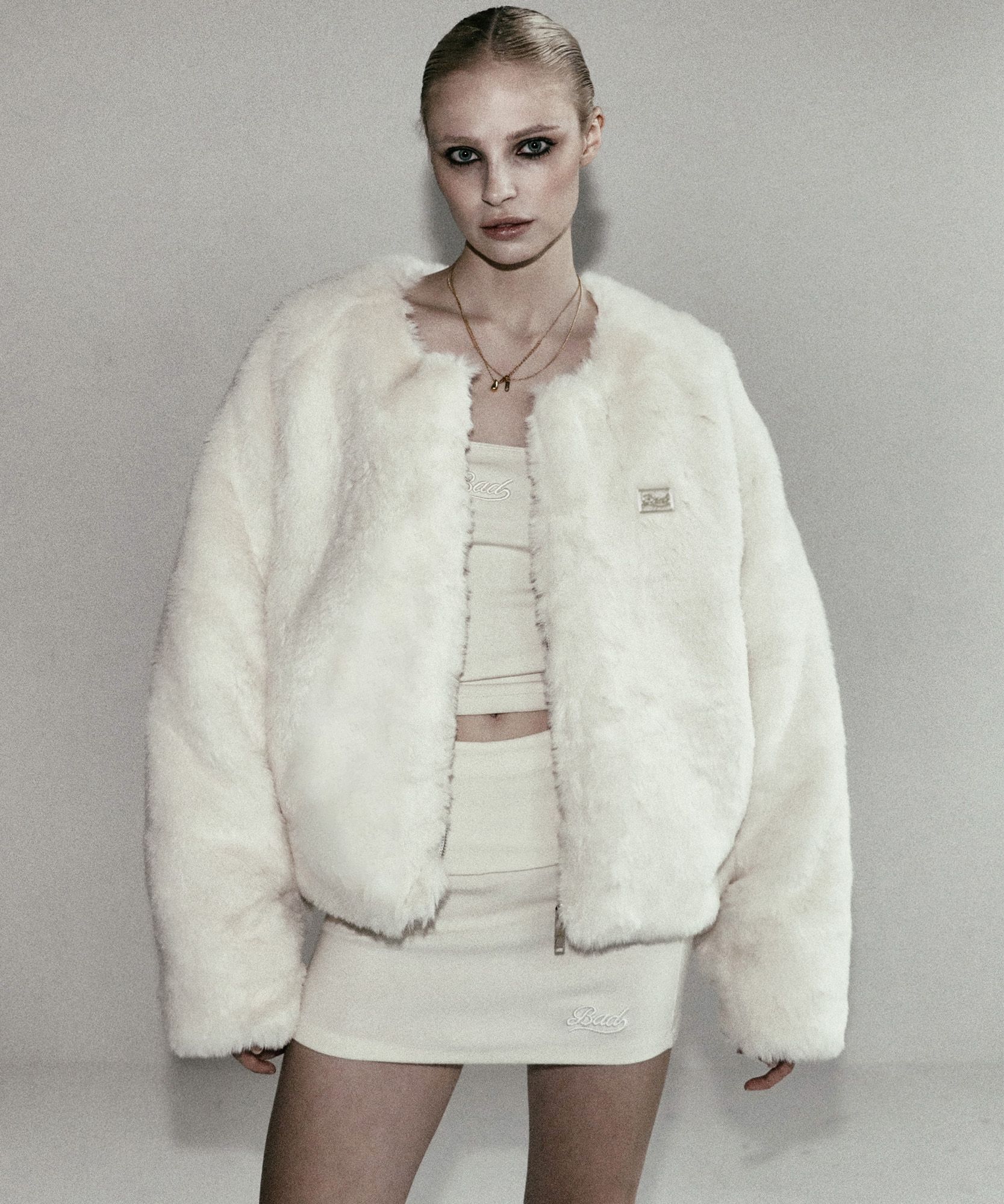 アウターその他 BADBLOOD Beyond Soft Collarless Fur Jacket Cream MUSINSA公式 | BADBLOOD Beyond Soft Caraless Fur Jacket - Cream