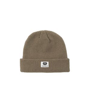 클래식 라벨 비니 베이지