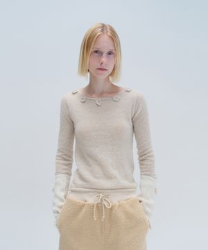 ALPACA APPLIQUE KNIT (beige)
