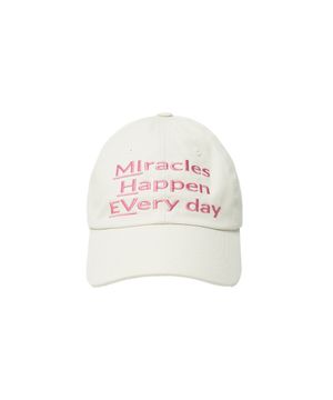 미라클 해픈 에브리데이 볼캡 아이보리 핑크