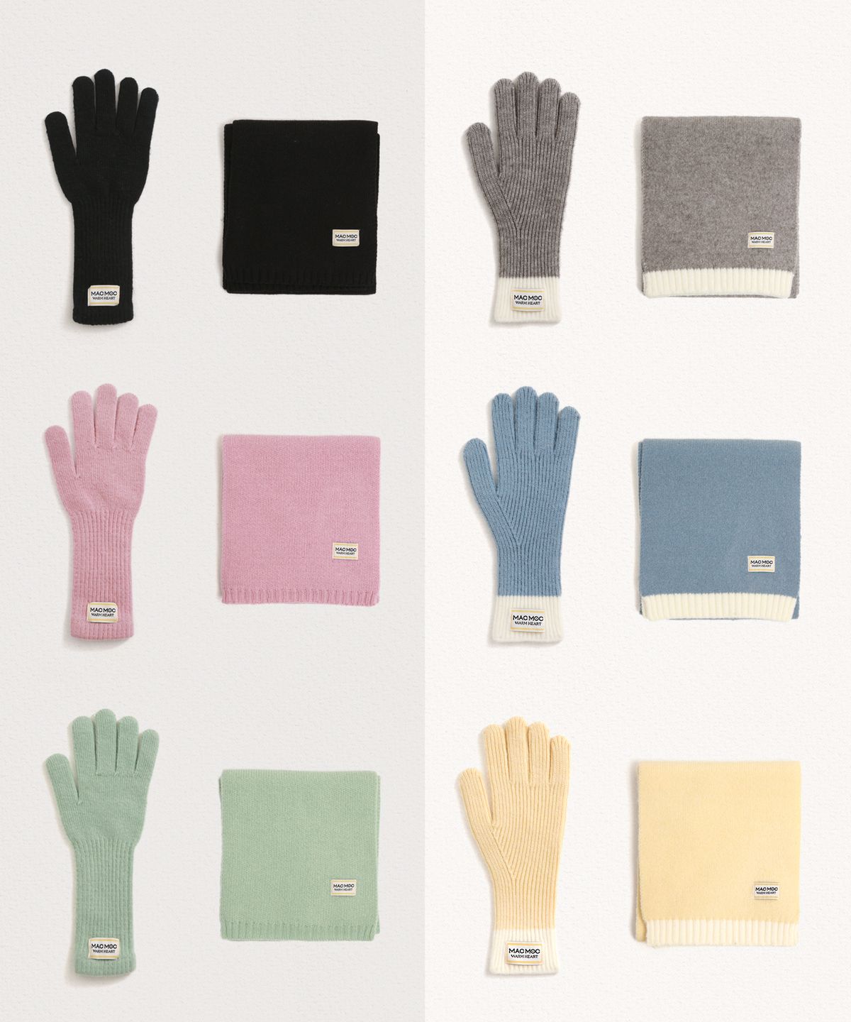 마크모크(MAC MOC) 울 장갑,머플러 SET (Hoho,Sso Ok,Huhu,Dull Dull)