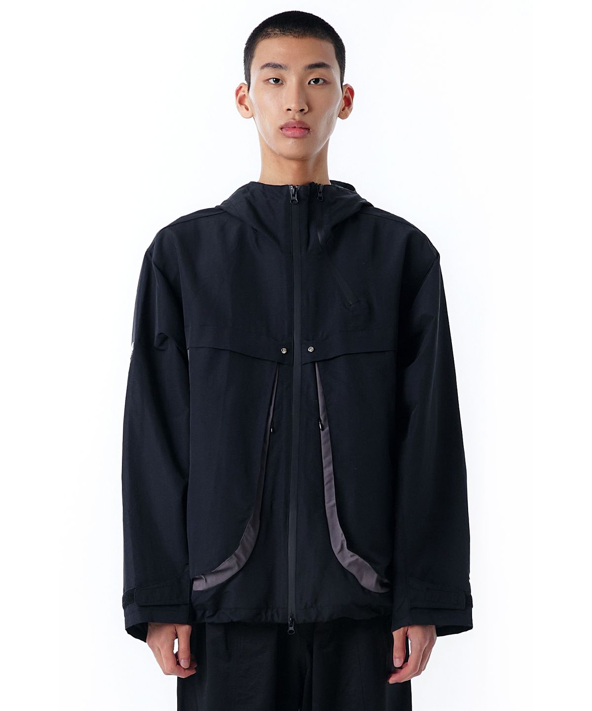 오픈야드(오와이)(OPENYARD(OY)) W.L DOUBLE ZIPPER WIND BREAKER JACKET-BLACK