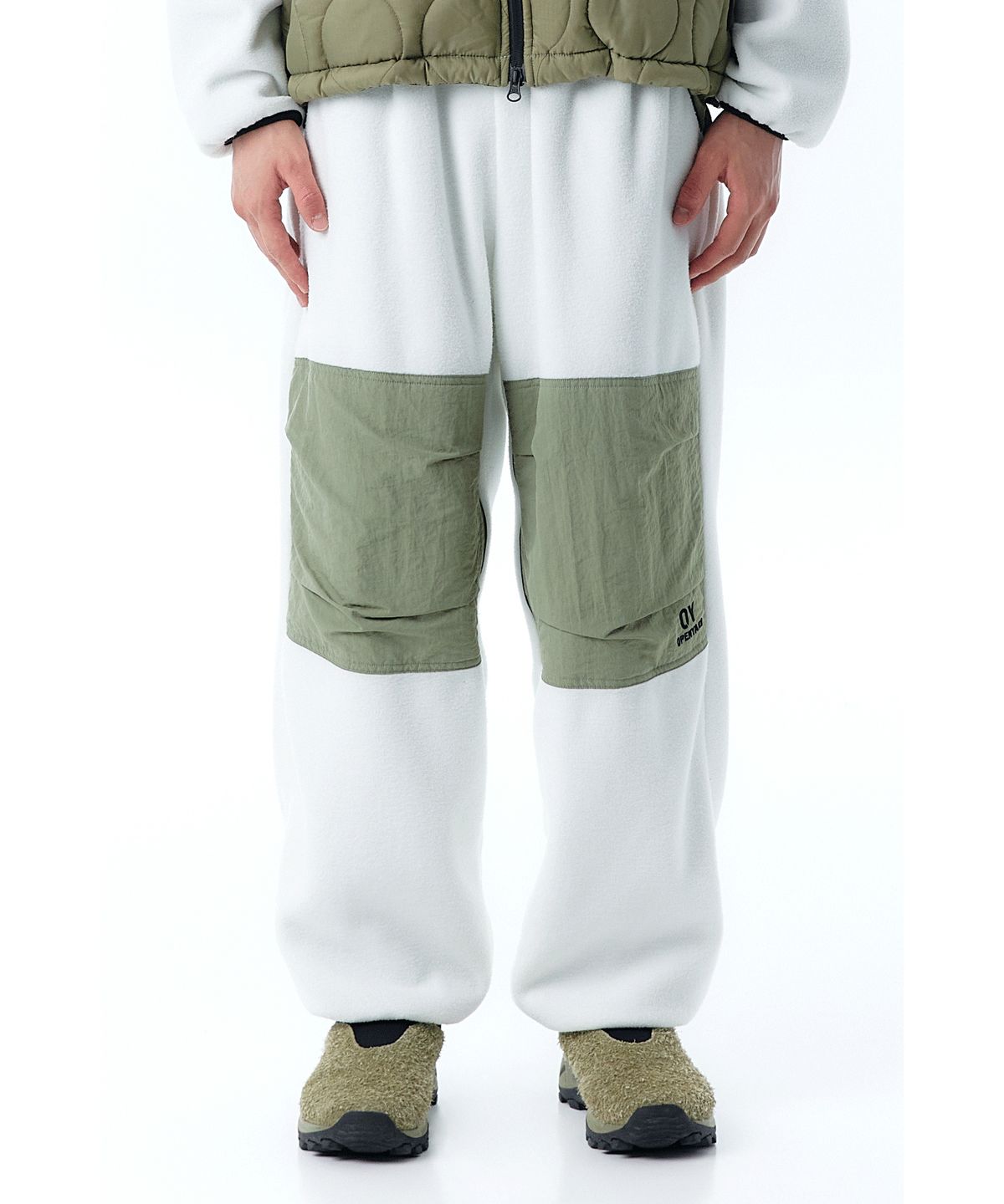 오픈야드(오와이)(OPENYARD(OY)) B.S FLEECE PANTS-IVORY/KHAKI