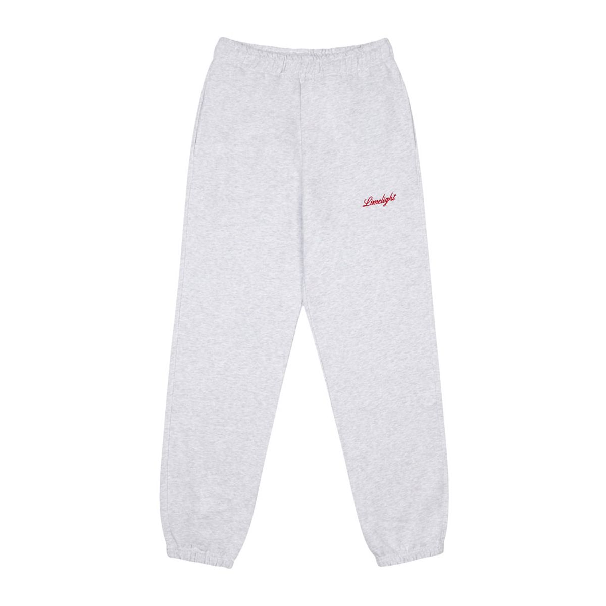 라임라잇 어패럴(LIMELIGHT APPAREL) 어패럴 스크립트 로고 헤비 조거 팬츠 (애쉬그레이/레드)