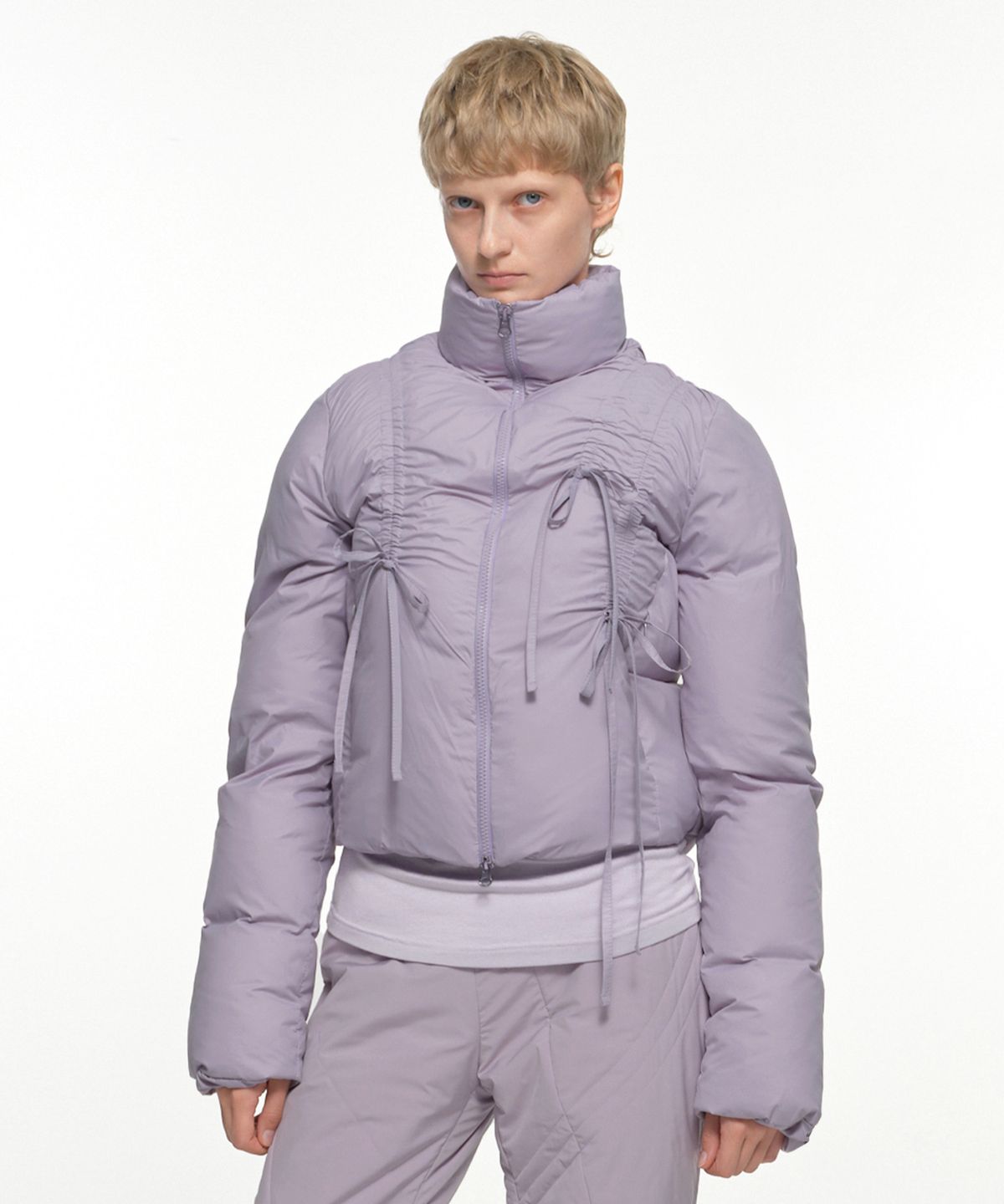 나체(NACHE) LIGHT WEIGHT RIBBON PADDING LAVENDER