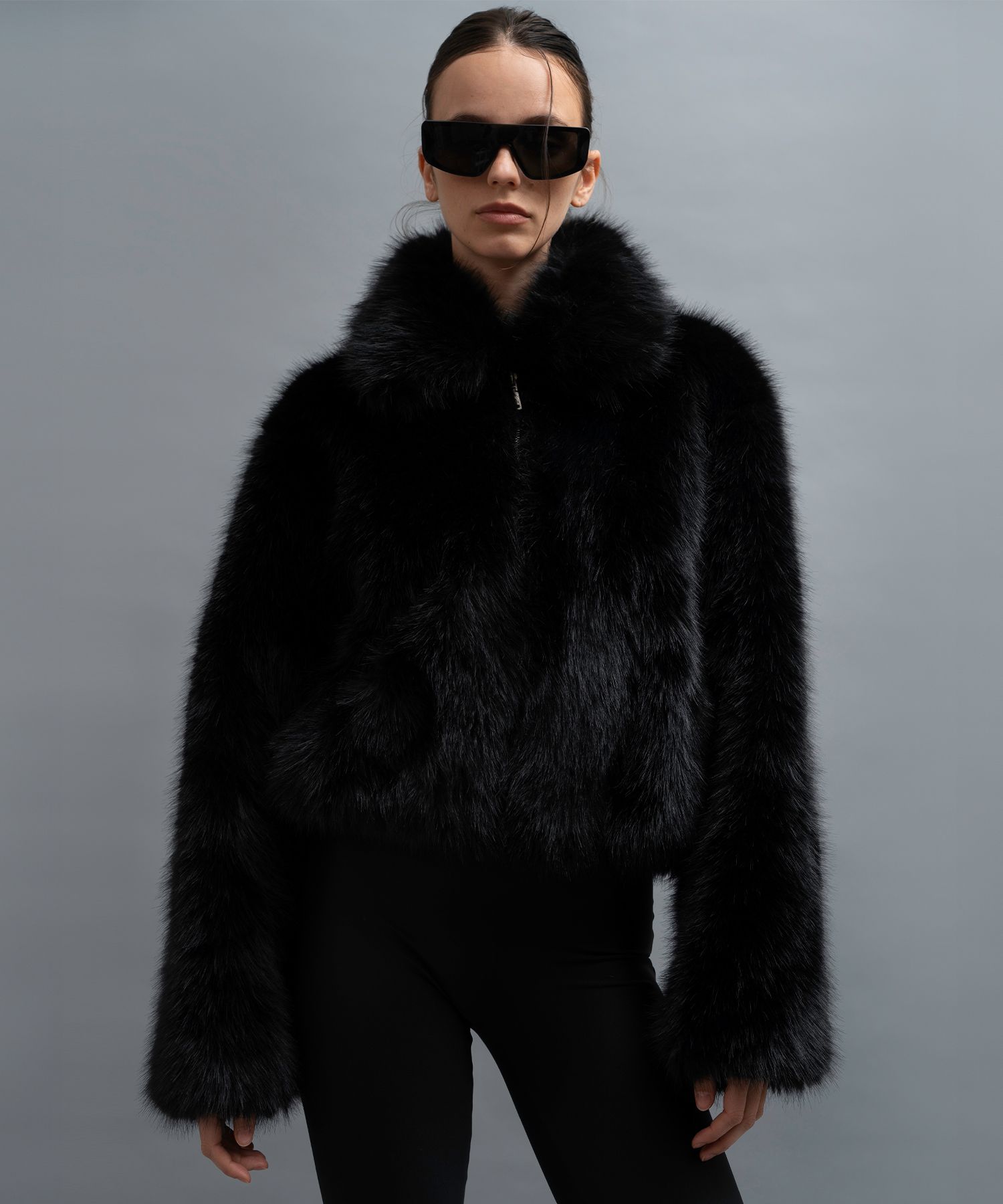 【PORTA】COLLAR FAUX FUR JACKET ★韓国人気★ 追跡付 MUSINSA公式 | PORTA COLLAR FAUX FUR JACKET, BLACK