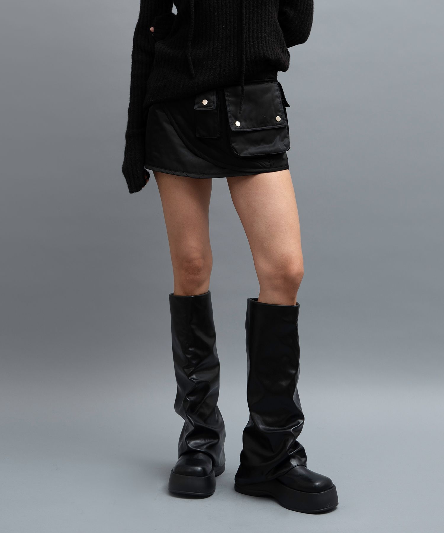 ミニスカート Porta PADDED VELCRO CARGO WRAP SKIRT BLACK MUSINSA | PORTA PADDED VELCRO CARGO WRAP SKIRT, BLACK