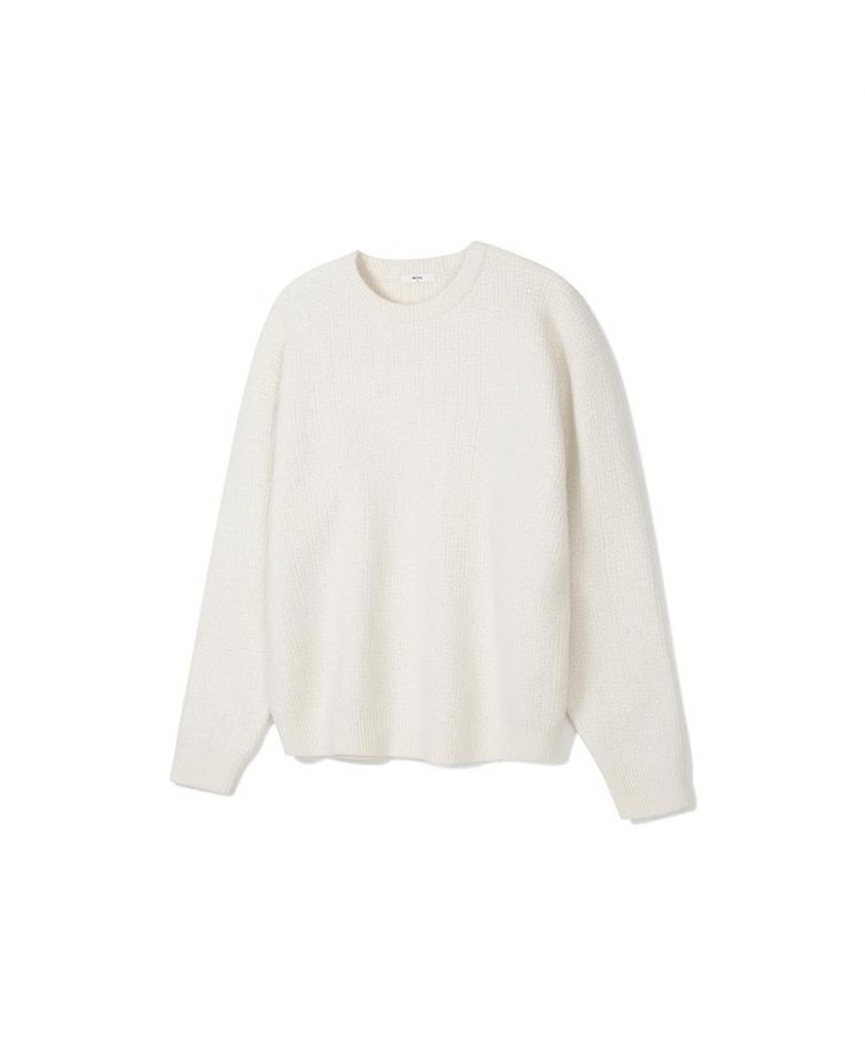 스트라이프 패턴 라운드니트 화이트_OKW3SWRL105A1