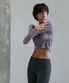 여성 요가복 DEVI-T0114-퍼플 필라테스 뉴웨이브 랩 롱슬리브