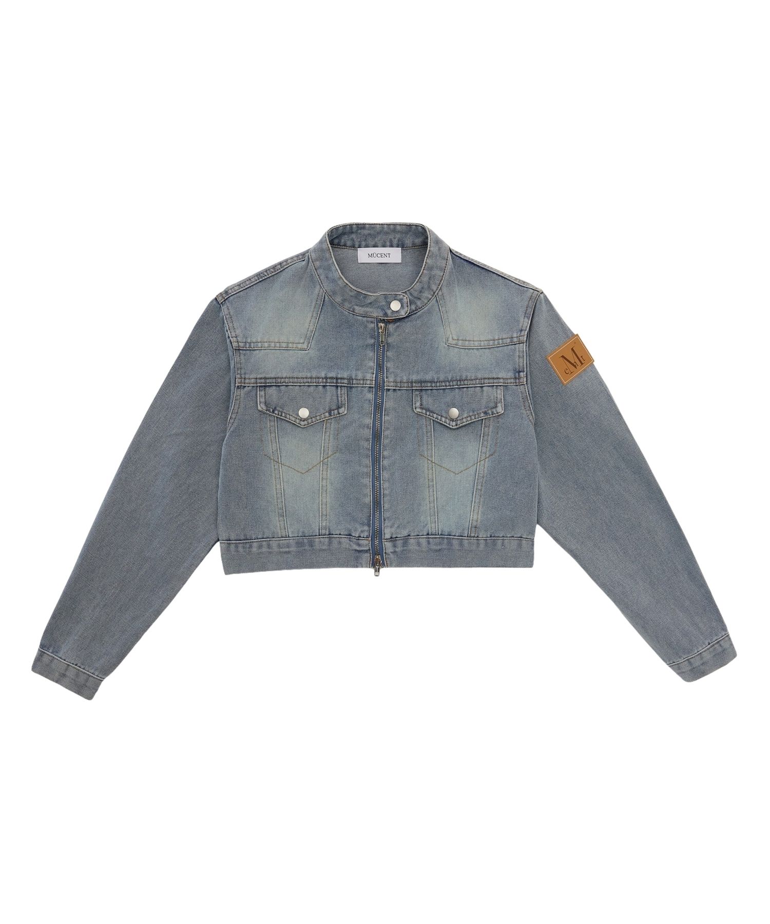 【MUCENT】 ENUE CROP BIKER DENIM JACKET / 追跡付 MUCENT】 ENUE CROP BIKER DENIM JACKET / 追跡付 (MUCENT