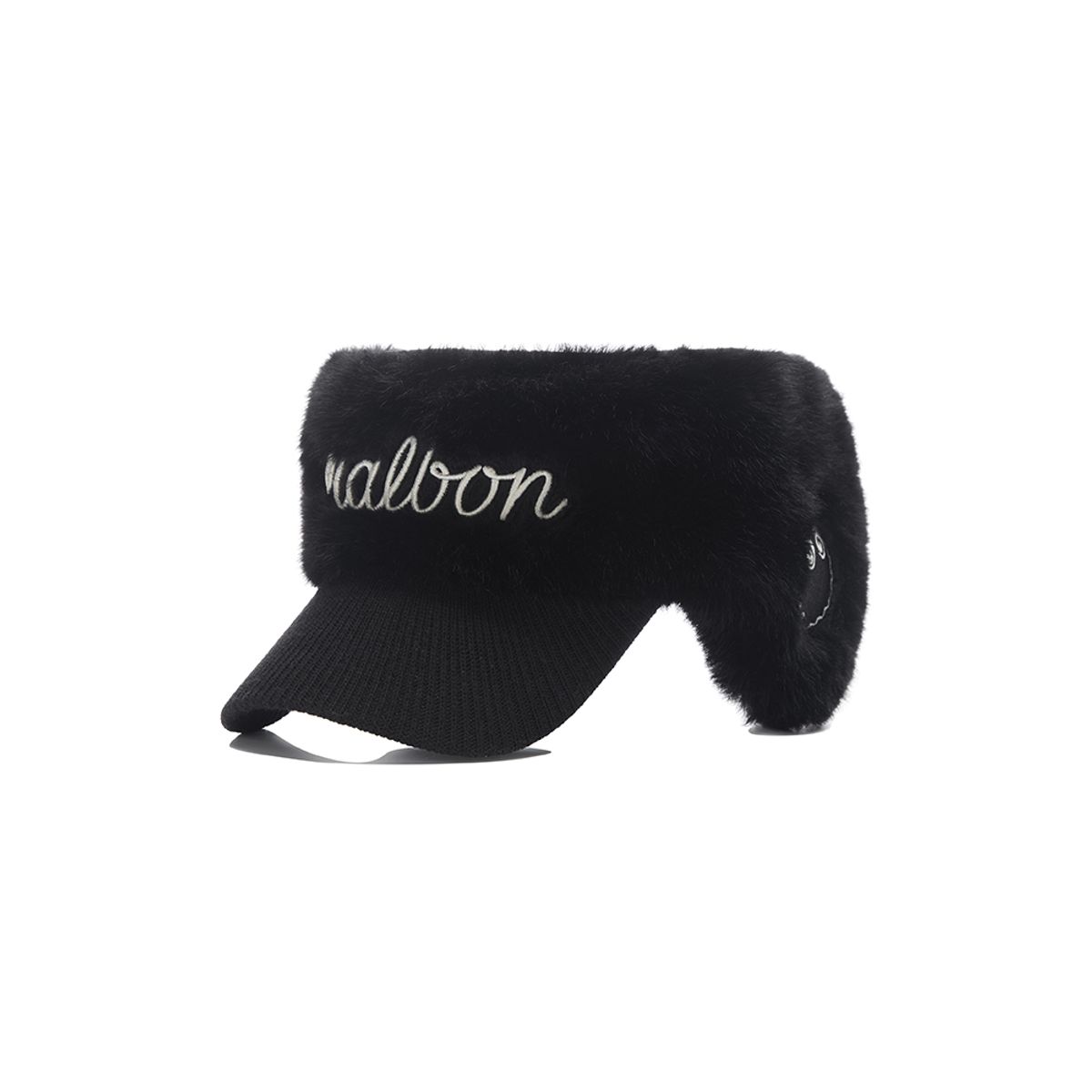 말본 골프(MALBON GOLF) 니트 퍼 이어 머프 바이저 BLACK (WOMAN)