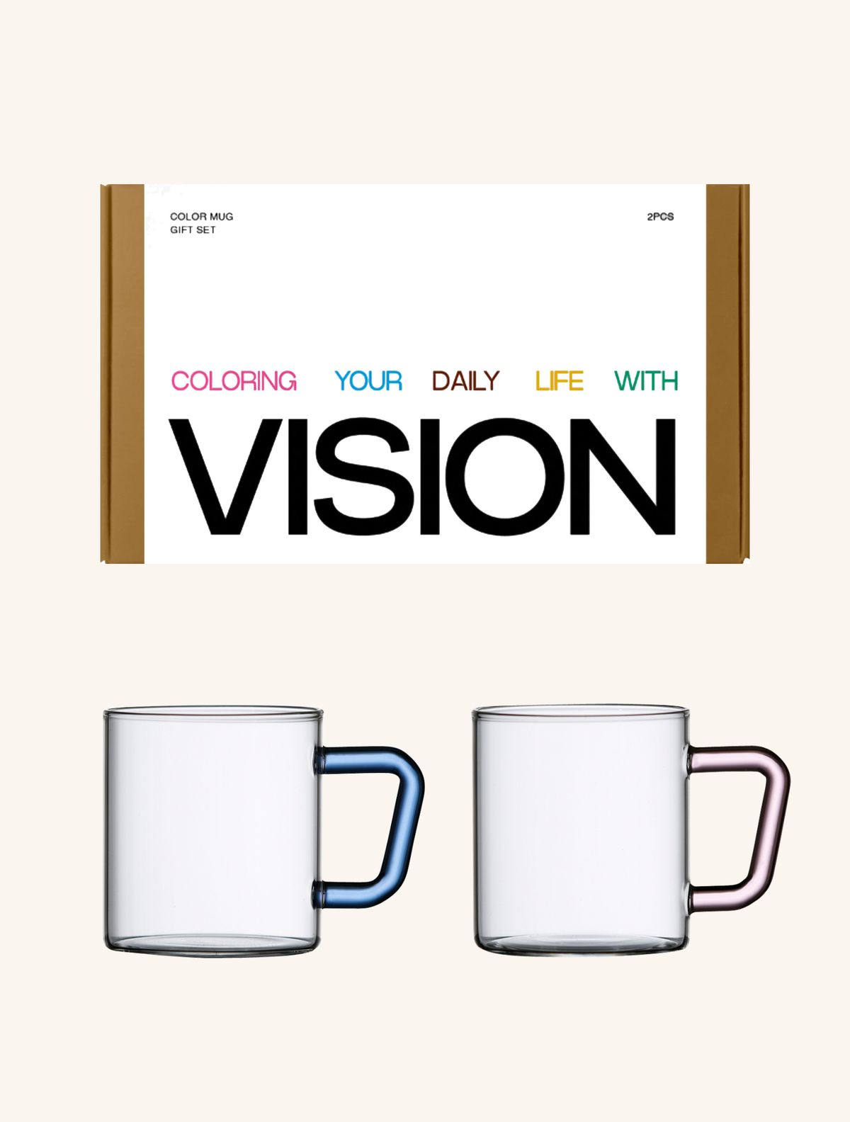 비젼글래스(VISIONGLASS) [기프트박스] 컬러머그컵 W 305ml 2pack