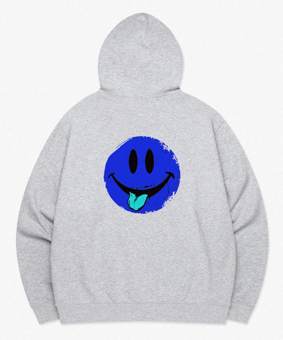 레이쿠(REIKU) REIKU S typo big blue smile gray hoodie 빅 블루 스마일 그레이후드