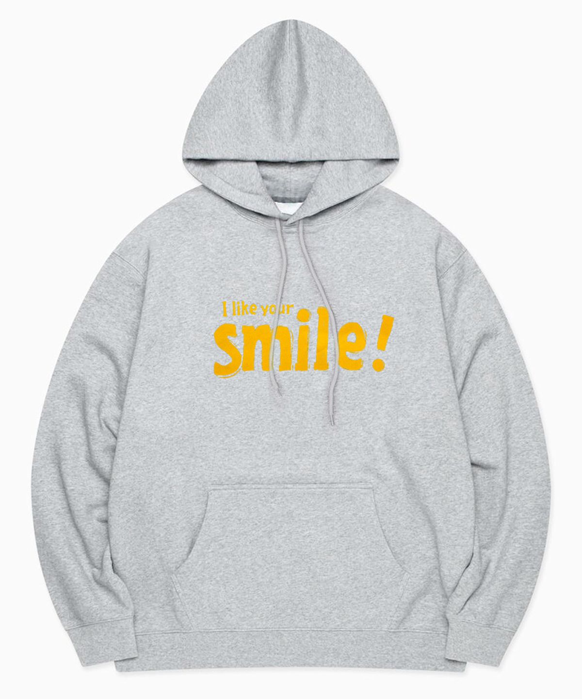레이쿠(REIKU) REIKU B typo S red smile gray hoodie 스몰 레드 스마일 그레이후드