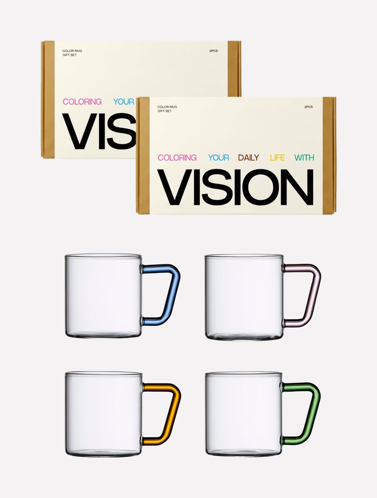비젼글래스(VISIONGLASS) [기프트박스] 컬러머그컵 DW 400ml 4pack