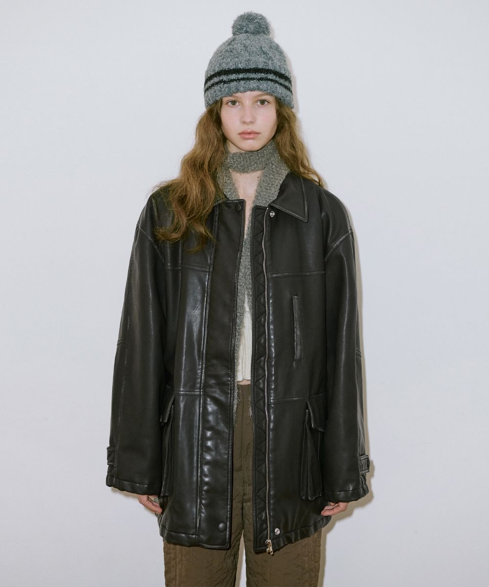 [24FW] SINOON★Washing Leather Half Jacket★レザージャケット MUSINSA | SINOON Washing Leather Half Jacket (Black)