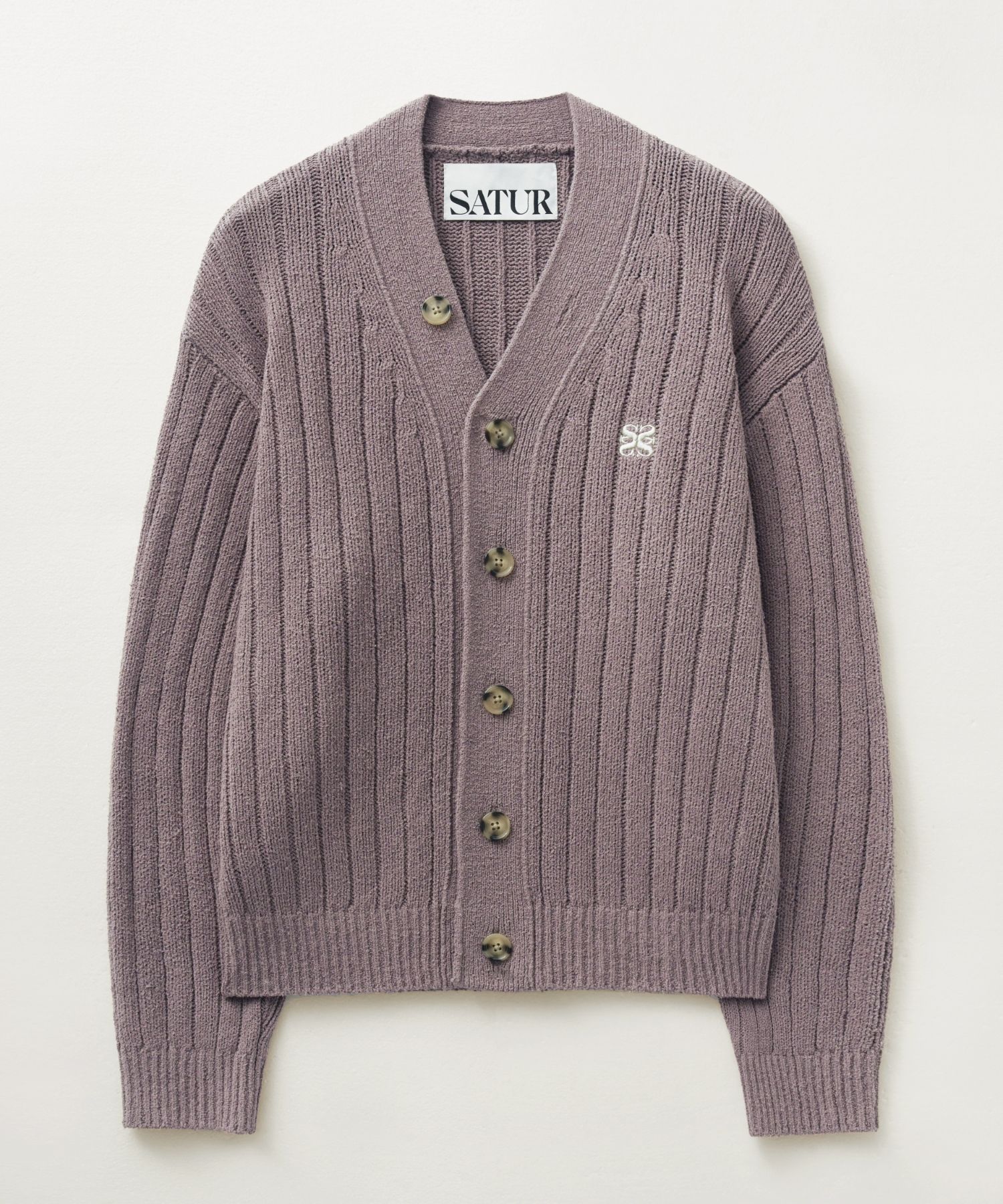 MUSINSA | SATUR Faro oversized boucle cardigan vintage purple