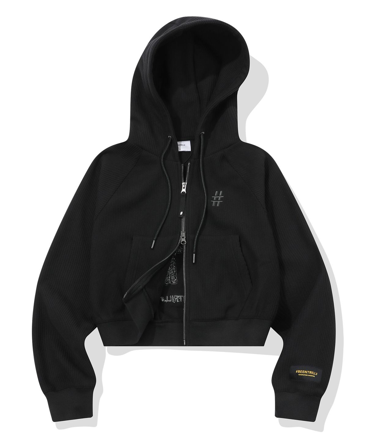 빈트릴(BEENTRILL) 우먼즈 코듀로이 플리스 후드 집업(블랙)