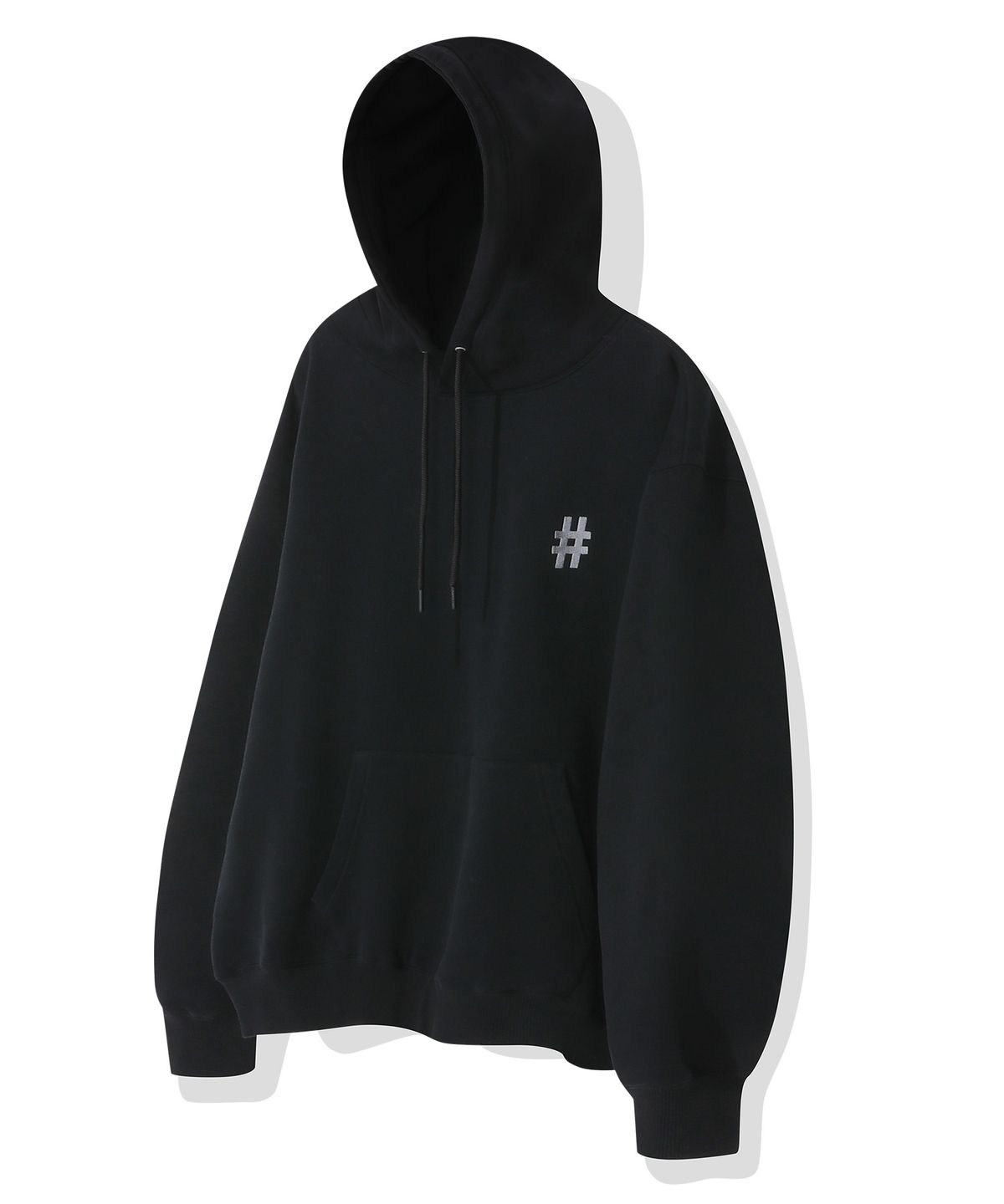 빈트릴(BEENTRILL) 에센셜 해시태그 로고 기모 후드(블랙)