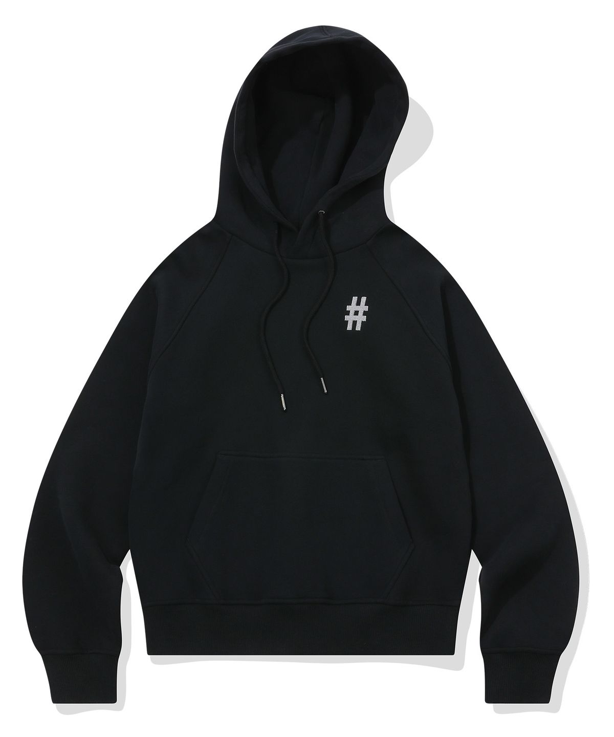 빈트릴(BEENTRILL) 우먼즈 에센셜 해시태그 로고 기모 후드(블랙)