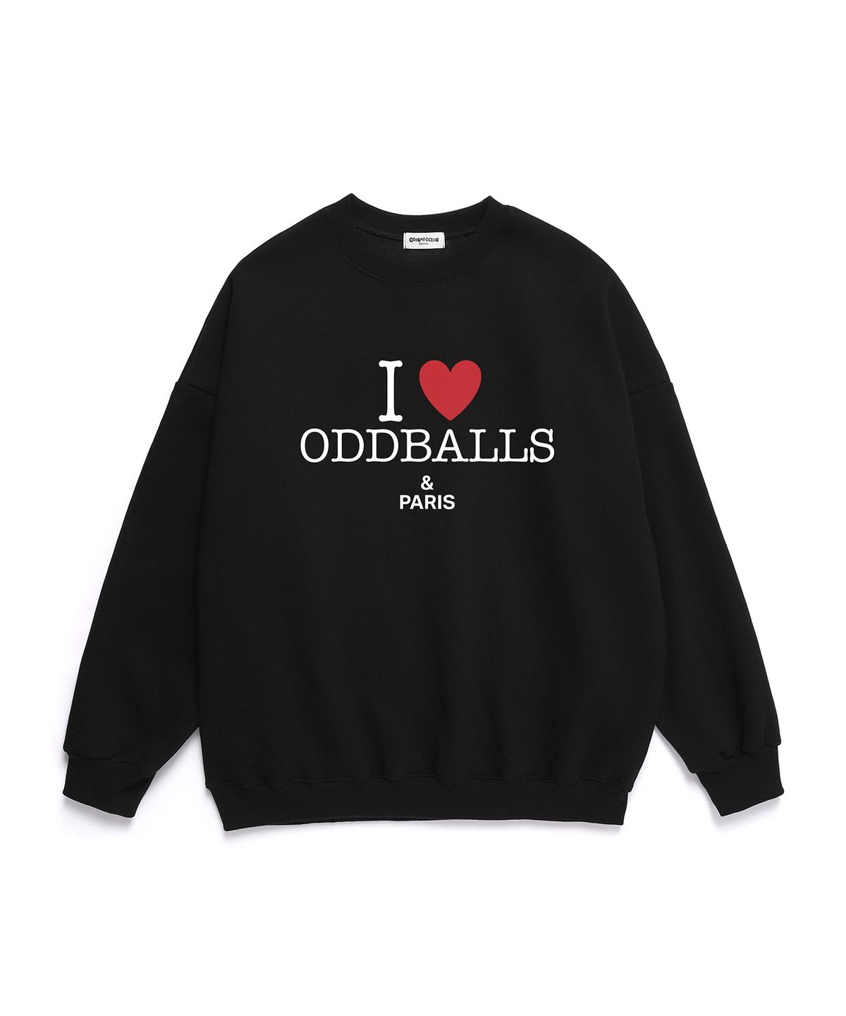 오드볼스클럽(ODDBALLS CLUB) 오드볼 아이 러브 오드볼 스웻셔츠  블랙