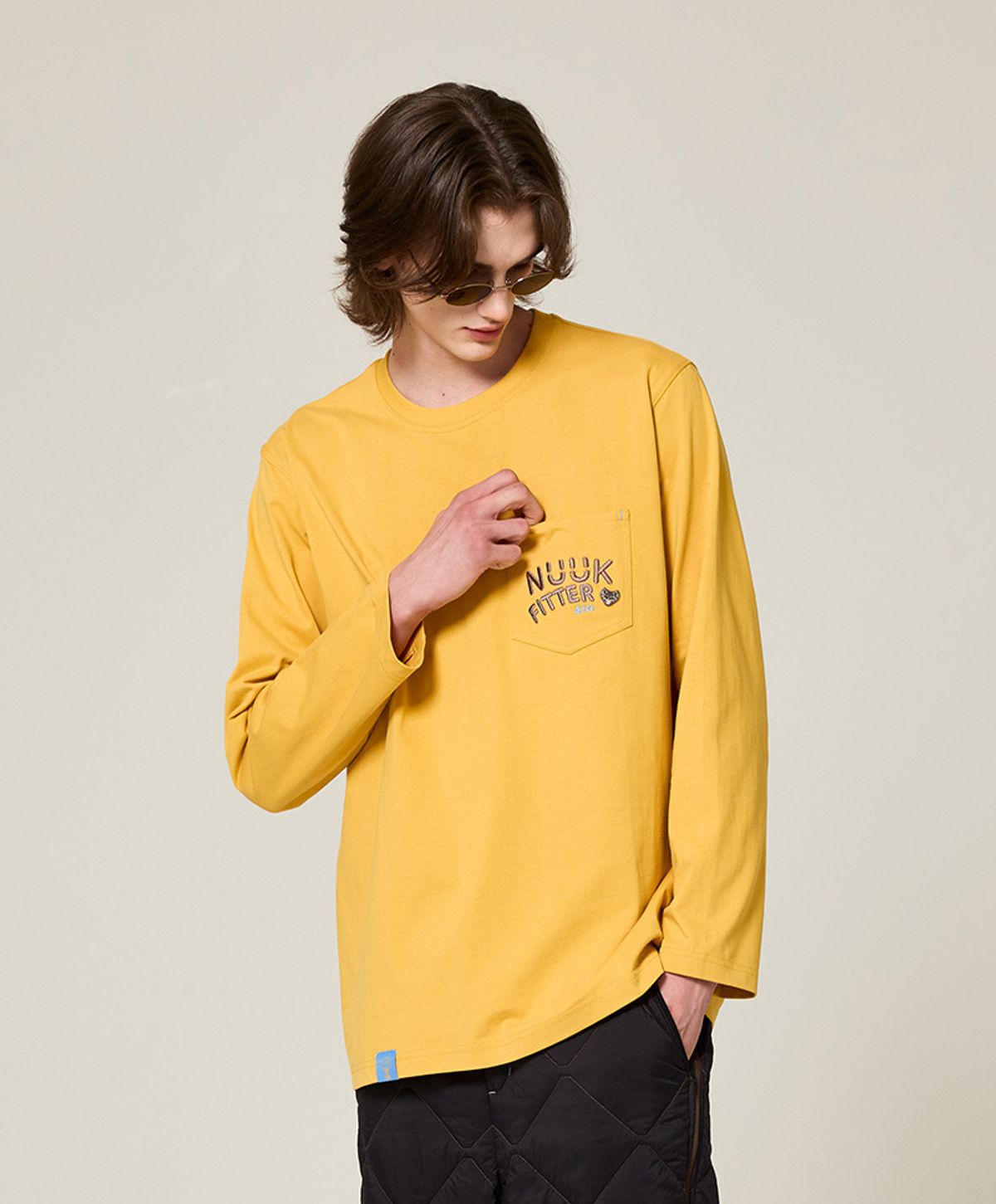 누크피터(NUUKFITTER) LONG SLEEVED POCKET T-SHIRT [MUSTARD]
