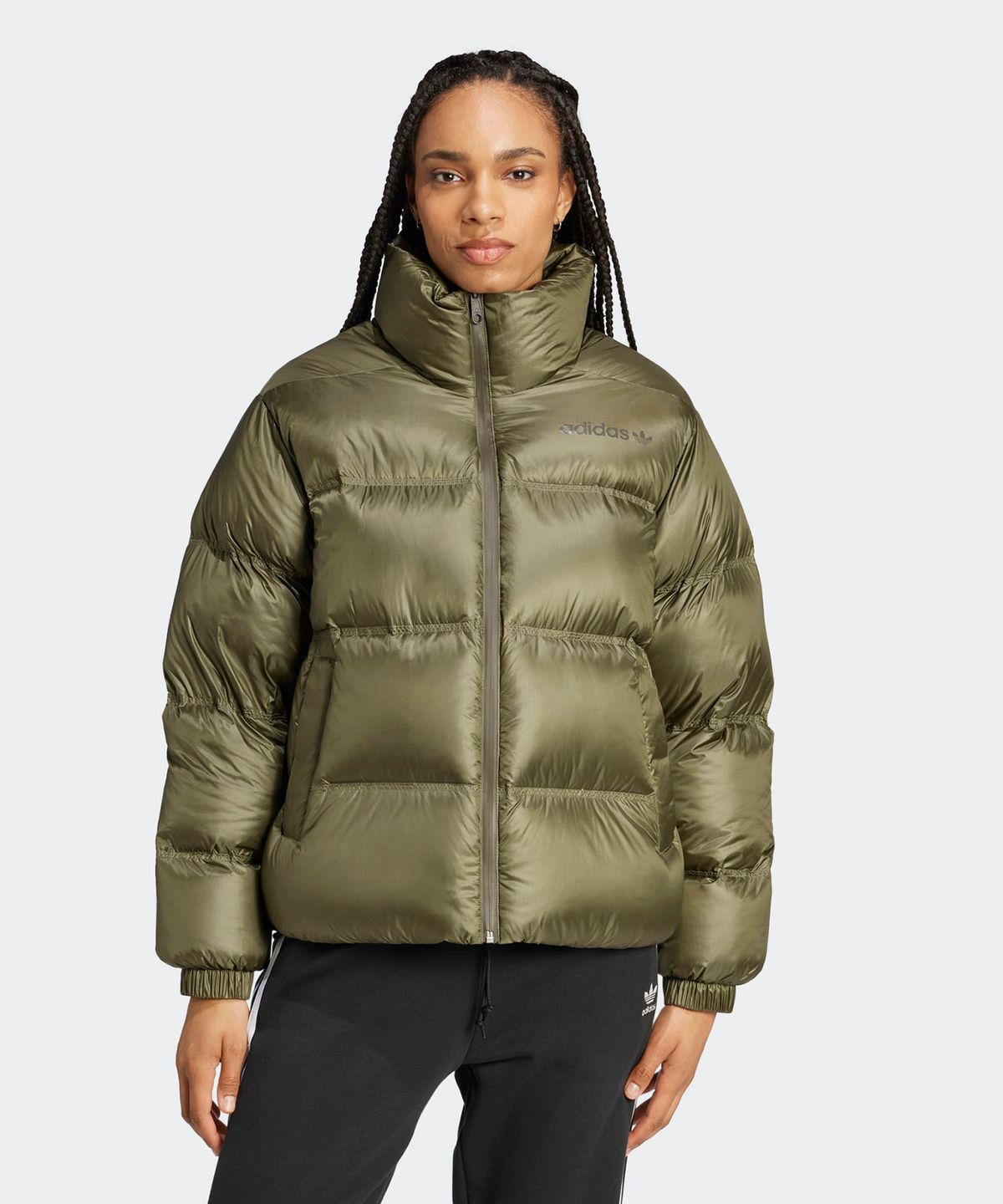 아디다스(ADIDAS) 퍼텍스 다운 쇼트 퍼퍼 패딩 자켓 - 카키 / IW5868