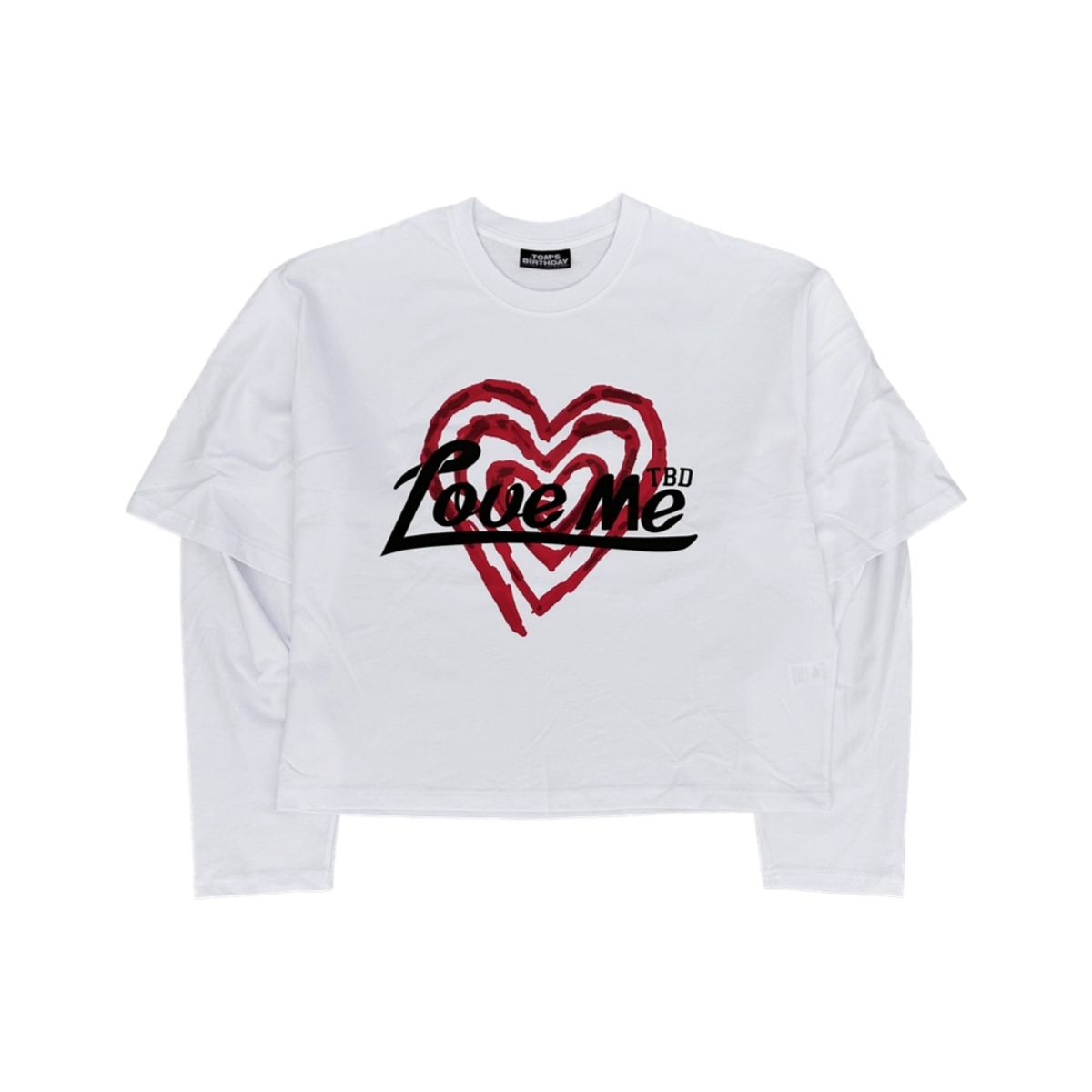톰스벌스데이(TOM'S BIRTHDAY) HEART LOGO LAYERD LONG T-SHIRTS White