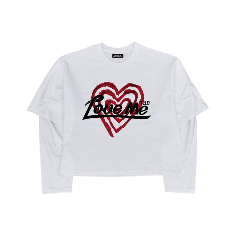 HEART LOGO LAYERD LONG T-SHIRTS White