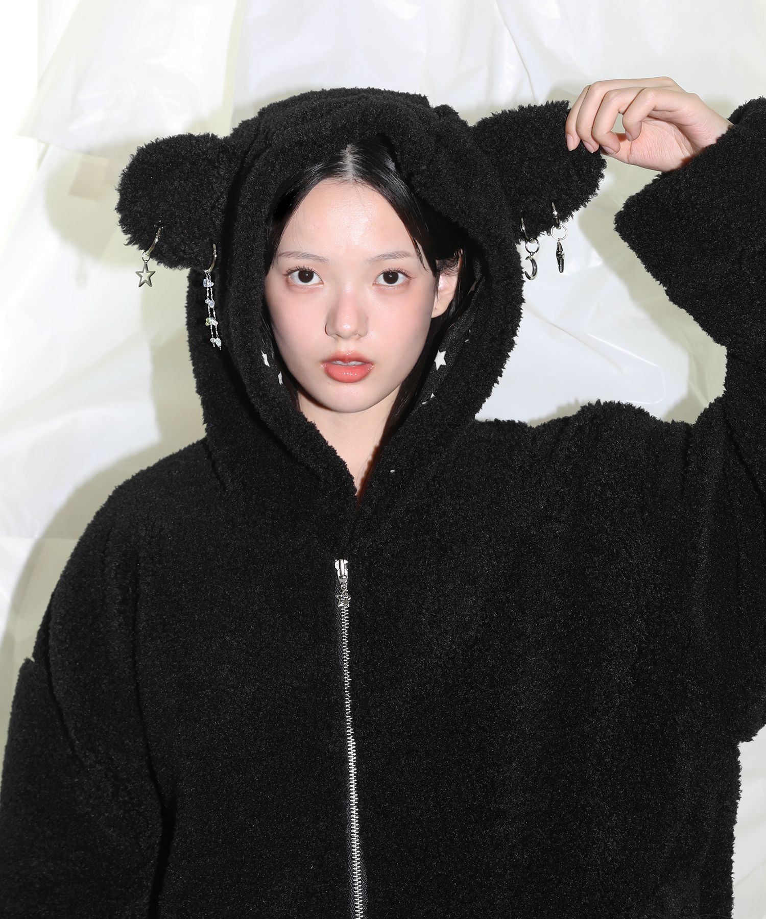 ●CLUT STUDIO● Punk Bear Fleece Jacket - BLACK cfc4669d71d28b18114e69b1265142