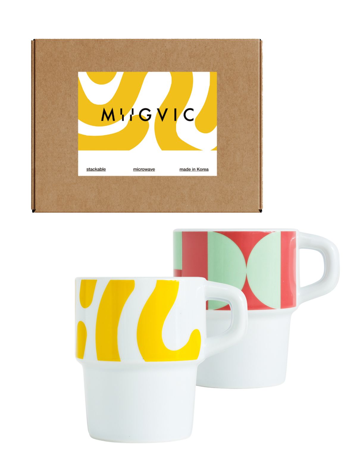 머빅(MUGVIC) 디자인 머그컵 선물세트(2P)