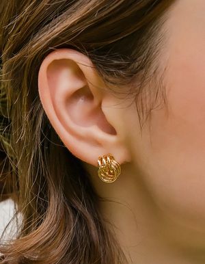 트리플 믹스 링 귀걸이