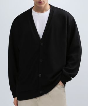 [OVER-FIT] GAFF TEX CARDIGAN (BLACK)