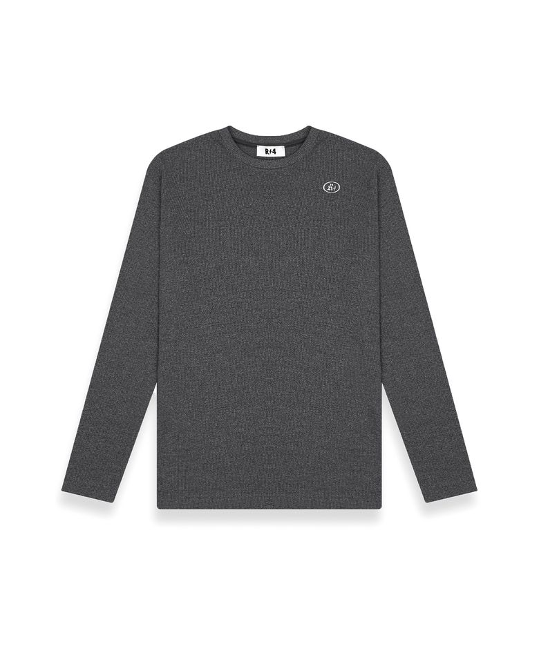 R-0024 / BRUSHED KNIT - LONG SLEEVE TSHIRTS(GRAY)