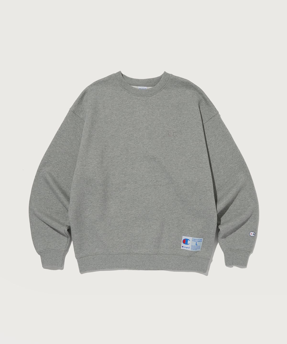 챔피온(CHAMPION) 슈퍼 플리스 코튼 크루넥 스웨트셔츠 Normal Grey