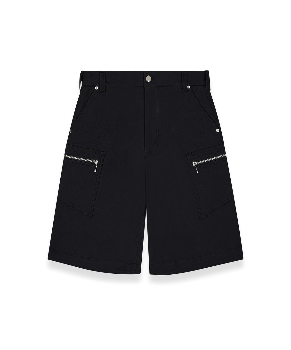 알포(R-4) R-0032 / ZIP CARGO BERMUDA PANTS(BLACK)