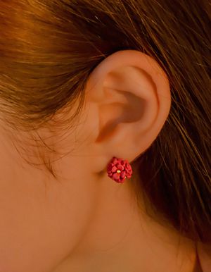미니 수국 스터드 귀걸이