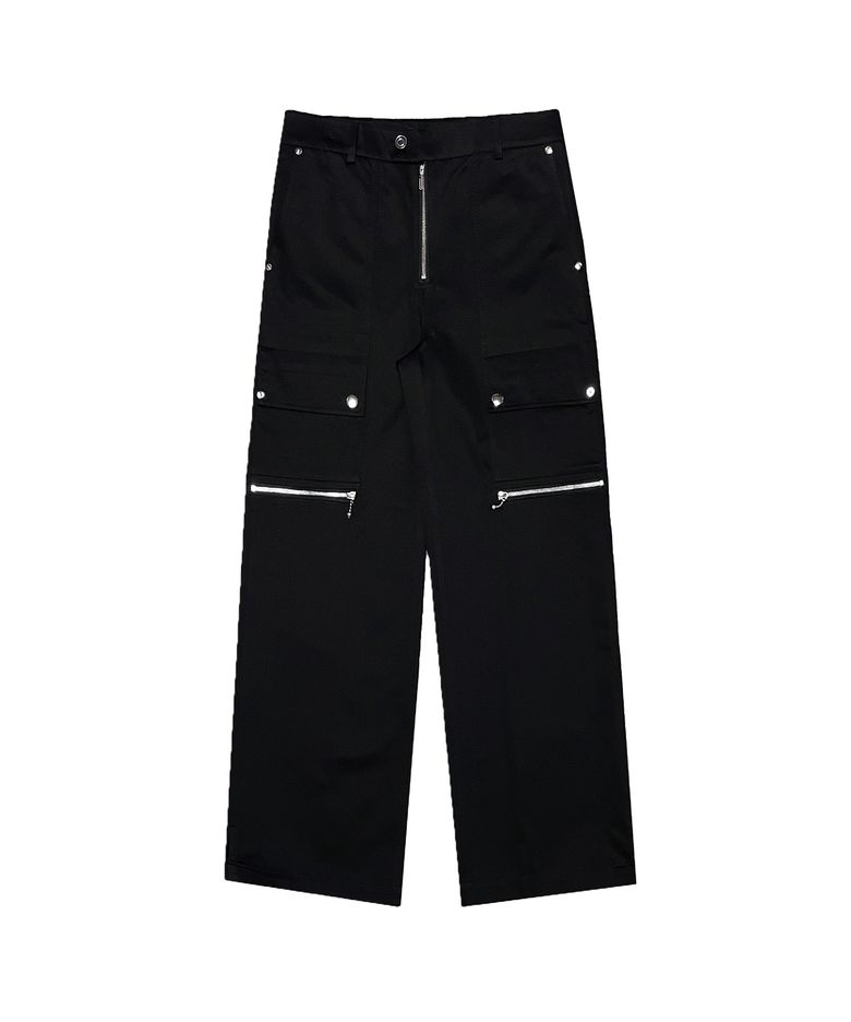 R-0019 UTILITY-ZIP CARGO PANTS(BLACK)