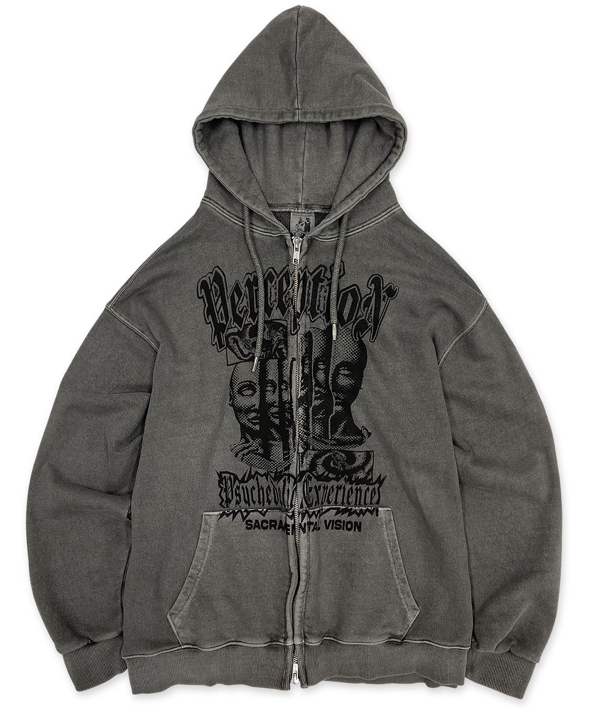 디파이클럽로버스(DEFYCLUBROBBERS) The Doors of Perception Hoodie Zip-Up (Pigment Charcoal)