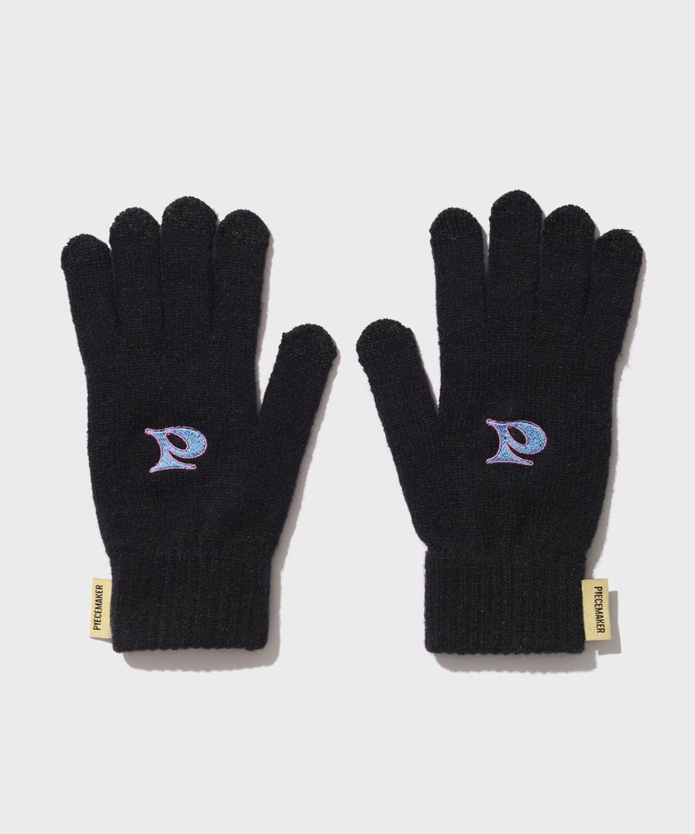 P LOGO SMART GLOVES (BLACK)