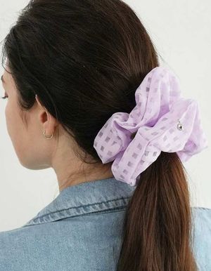 메쉬 격자 레이스 스와로브스키 스크런치