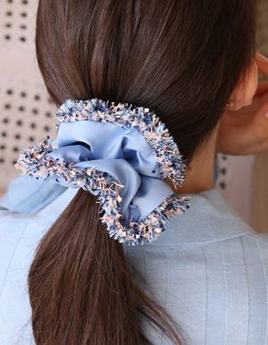 트위드 헤어 스크런치