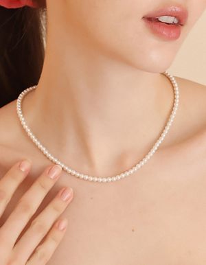 [자석 원터치]조이펄 목걸이_4mm 진주