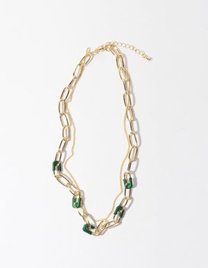 [FW]컬러드 링크체인 레이어드 목걸이