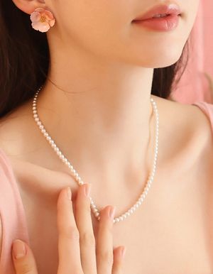 [자석 원터치]발레리 목걸이_4mm 진주