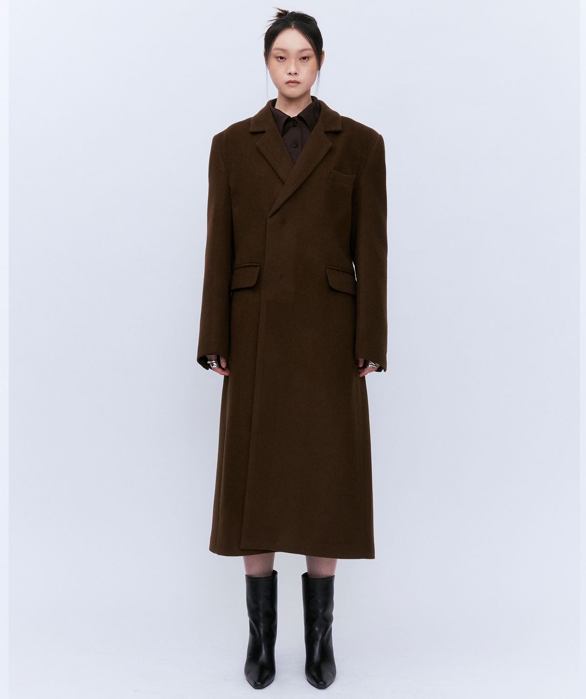 유지(YUJI) VIRGIN WOOL COAT BROWN