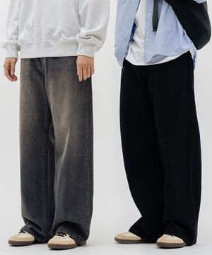 [2PACK] 노멀 워싱 와이드 코튼 팬츠 2 Color [ULZP_0002]