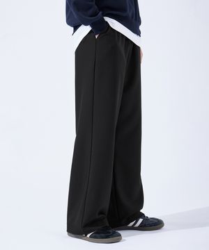 이지 와이드 밴딩 슬랙스 블랙