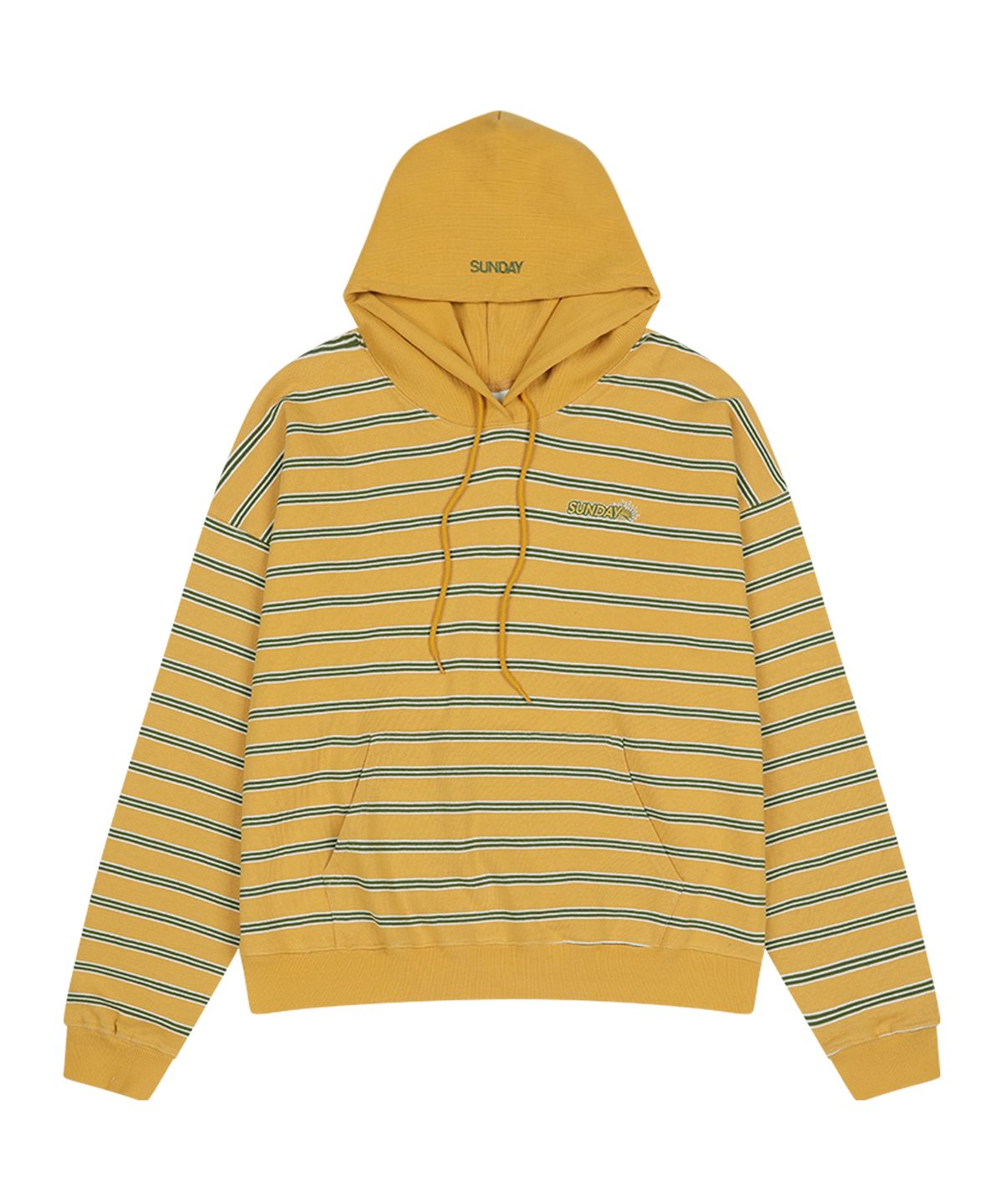 선데이후르츠마켓(SUNDAY FRUIT MARKET) SUNDAY STRIPE HOODIE MUSTARD
