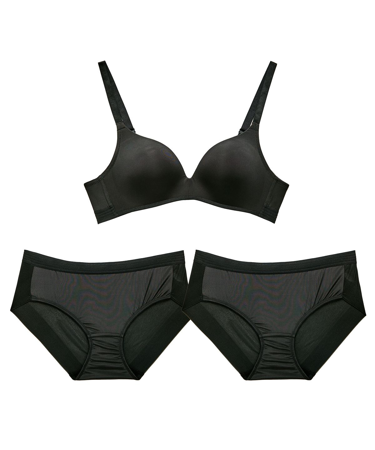 플레이텍스(PLAYTEX) [브라1+팬티2] 노와이어 시크릿밴드 브라팬티 세트